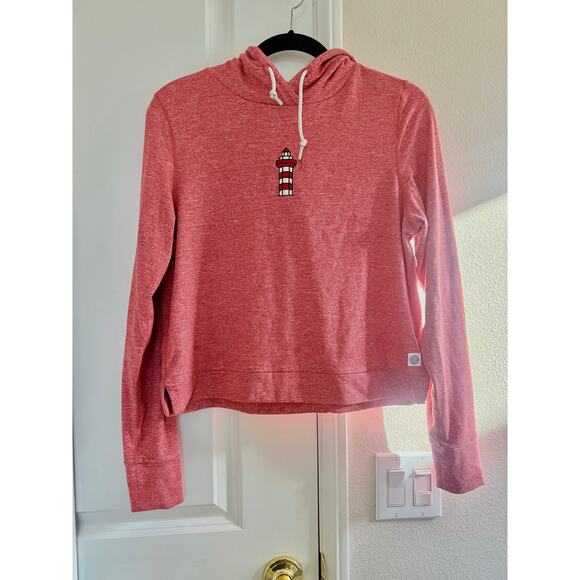 RHOBACK Tempo Performance Pullover Hoodie Small Sea Pines Logo Red Heather - Picture 1 of 5
